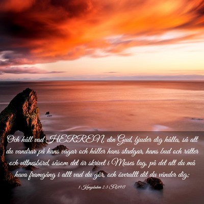 Picture 03 - 1 Kungaboken 2:3 SV1917 - Och håll vad HERREN, din Gud, bjuder dig hålla, - Bible Verse Picture