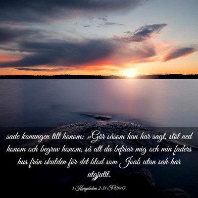 Picture 03 - 1 Kungaboken 2:31 SV1917 - sade konungen till honom: »Gör såsom han har - Bible Verse Picture