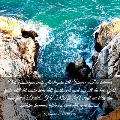 Picture 03 - 1 Kungaboken 2:44 SV1917 - Och konungen sade ytterligare till Simei: »Du - Bible Verse Picture