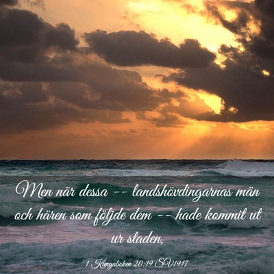 Picture 03 - 1 Kungaboken 20:19 SV1917 - Men när dessa -- landshövdingarnas män och - Bible Verse Picture