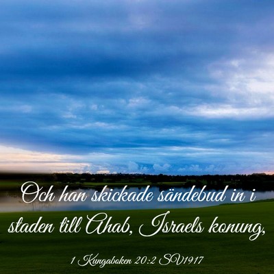 Picture 03 - 1 Kungaboken 20:2 SV1917 - Och han skickade sändebud in i staden till Ahab, - Bible Verse Picture