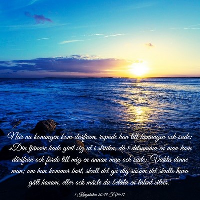 Picture 03 - 1 Kungaboken 20:39 SV1917 - När nu konungen kom därfram, ropade han till - Bible Verse Picture