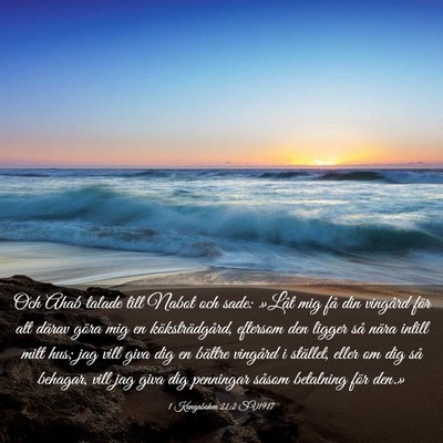 Picture 03 - 1 Kungaboken 21:2 SV1917 - Och Ahab talade till Nabot och sade: »Låt mig - Bible Verse Picture
