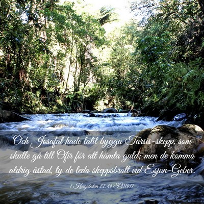 Picture 03 - 1 Kungaboken 22:49 SV1917 - Och Josafat hade låtit bygga Tarsis-skepp, som - Bible Verse Picture