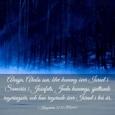 Picture 03 - 1 Kungaboken 22:52 SV1917 - Ahasja, Ahabs son, blev konung över Israel i - Bible Verse Picture