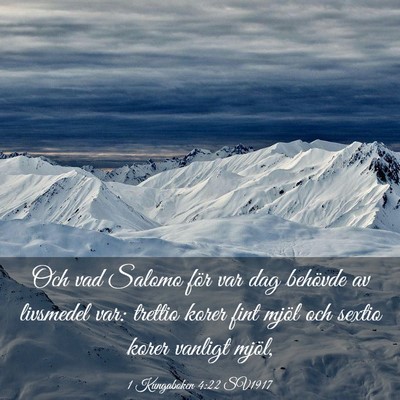 Picture 03 - 1 Kungaboken 4:22 SV1917 - Och vad Salomo för var dag behövde av livsmedel - Bible Verse Picture