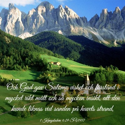 Picture 03 - 1 Kungaboken 4:29 SV1917 - Och Gud gav Salomo vishet och förstånd i mycket - Bible Verse Picture