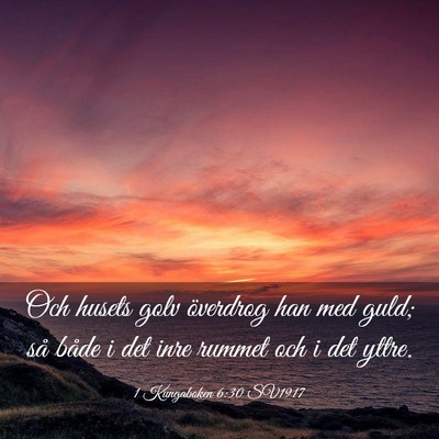 Picture 03 - 1 Kungaboken 6:30 SV1917 - Och husets golv överdrog han med guld; så både - Bible Verse Picture
