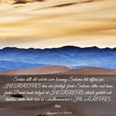 Picture 03 - 1 Kungaboken 7:51 SV1917 - Sedan allt det arbete som konung Salomo lät - Bible Verse Picture