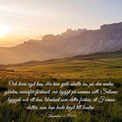 Picture 03 - 1 Kungaboken 7:8 SV1917 - Och hans eget hus, där han själv skulle bo, på - Bible Verse Picture
