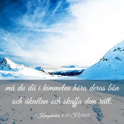 Picture 03 - 1 Kungaboken 8:45 SV1917 - må du då i himmelen höra deras bön och - Bible Verse Picture