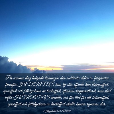 Picture 03 - 1 Kungaboken 8:64 SV1917 - På samma dag helgade konungen den mellersta - Bible Verse Picture