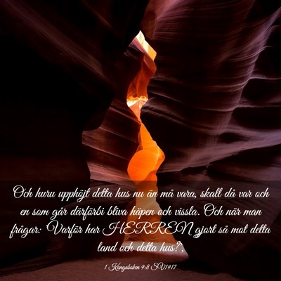 Picture 03 - 1 Kungaboken 9:8 SV1917 - Och huru upphöjt detta hus nu än må vara, - Bible Verse Picture