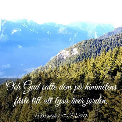Picture 03 - 1 Mosebok 1:17 SV1917 - Och Gud satte dem på himmelens fäste till att - Bible Verse Picture