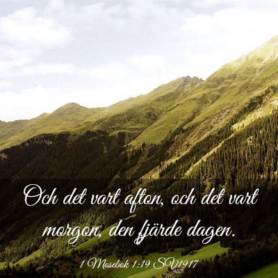 Picture 03 - 1 Mosebok 1:19 SV1917 - Och det vart afton, och det vart morgon, den - Bible Verse Picture