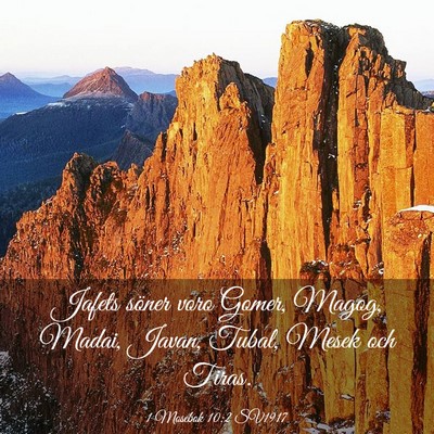 Picture 03 - 1 Mosebok 10:2 SV1917 - Jafets söner voro Gomer, Magog, Madai, Javan, - Bible Verse Picture
