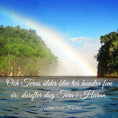 Picture 03 - 1 Mosebok 11:32 SV1917 - Och Teras ålder blev två hundra fem år; - Bible Verse Picture