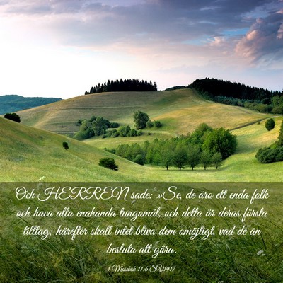 Picture 03 - 1 Mosebok 11:6 SV1917 - Och HERREN sade: »Se, de äro ett enda folk och - Bible Verse Picture
