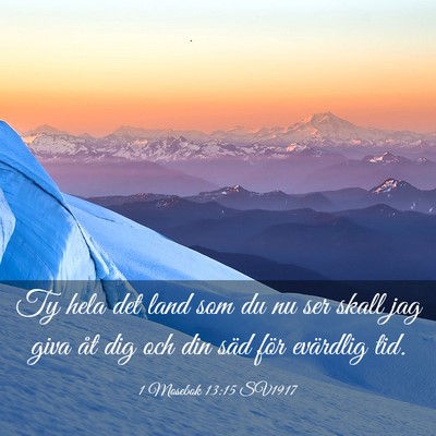 Picture 03 - 1 Mosebok 13:15 SV1917 - Ty hela det land som du nu ser skall jag giva åt - Bible Verse Picture