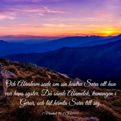 Picture 03 - 1 Mosebok 20:2 SV1917 - Och Abraham sade om sin hustru Sara att hon var - Bible Verse Picture