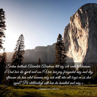 Picture 03 - 1 Mosebok 20:9 SV1917 - Sedan kallade Abimelek Abraham till sig och sade - Bible Verse Picture