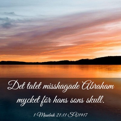 Picture 03 - 1 Mosebok 21:11 SV1917 - Det talet misshagade Abraham mycket för hans - Bible Verse Picture