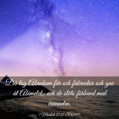 Picture 03 - 1 Mosebok 21:27 SV1917 - Då tog Abraham får och fäkreatur och gav åt - Bible Verse Picture