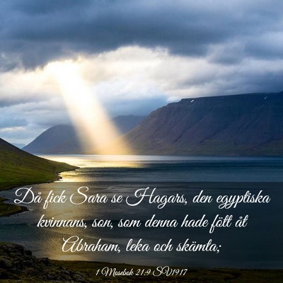 Picture 03 - 1 Mosebok 21:9 SV1917 - Då fick Sara se Hagars, den egyptiska kvinnans, - Bible Verse Picture