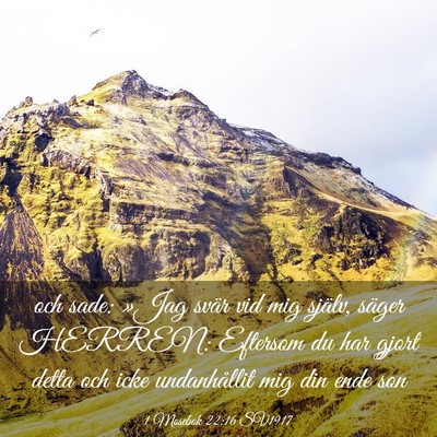 Picture 03 - 1 Mosebok 22:16 SV1917 - och sade: »Jag svär vid mig själv, säger - Bible Verse Picture