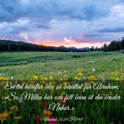 Picture 03 - 1 Mosebok 22:20 SV1917 - En tid härefter blev så berättat för Abraham: - Bible Verse Picture