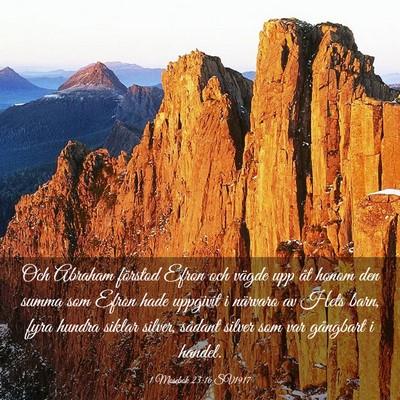 Picture 03 - 1 Mosebok 23:16 SV1917 - Och Abraham förstod Efron och vägde upp åt - Bible Verse Picture