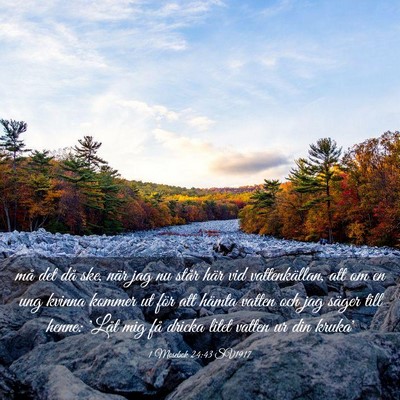 Picture 03 - 1 Mosebok 24:43 SV1917 - må det då ske, när jag nu står här vid - Bible Verse Picture