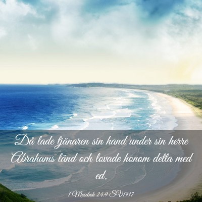Picture 03 - 1 Mosebok 24:9 SV1917 - Då lade tjänaren sin hand under sin herre - Bible Verse Picture
