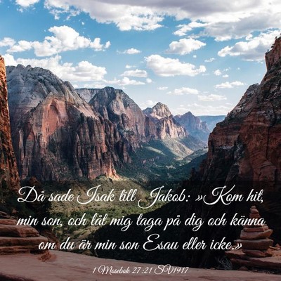 Picture 03 - 1 Mosebok 27:21 SV1917 - Då sade Isak till Jakob: »Kom hit, min son, och - Bible Verse Picture