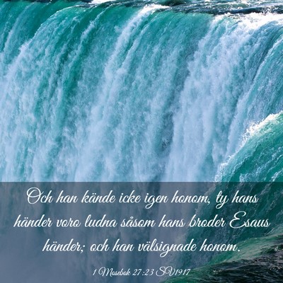 Picture 03 - 1 Mosebok 27:23 SV1917 - Och han kände icke igen honom, ty hans händer - Bible Verse Picture