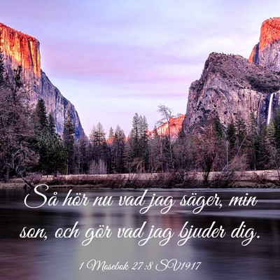 Picture 03 - 1 Mosebok 27:8 SV1917 - Så hör nu vad jag säger, min son, och gör vad - Bible Verse Picture