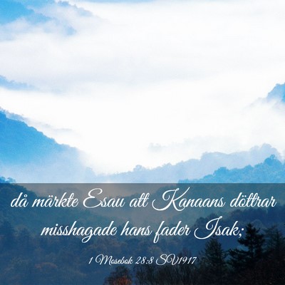 Picture 03 - 1 Mosebok 28:8 SV1917 - då märkte Esau att Kanaans döttrar misshagade - Bible Verse Picture