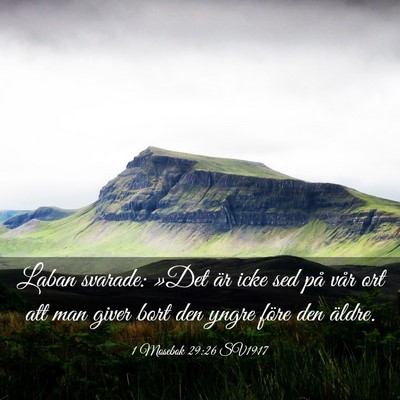 Picture 03 - 1 Mosebok 29:26 SV1917 - Laban svarade: »Det är icke sed på vår ort - Bible Verse Picture