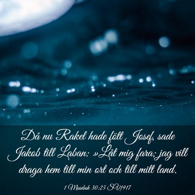 Picture 03 - 1 Mosebok 30:25 SV1917 - Då nu Rakel hade fött Josef, sade Jakob till - Bible Verse Picture