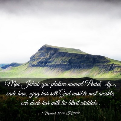 Picture 03 - 1 Mosebok 32:30 SV1917 - Men Jakob gav platsen namnet Peniel, »ty», sade - Bible Verse Picture