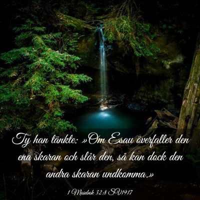 Picture 03 - 1 Mosebok 32:8 SV1917 - Ty han tänkte: »Om Esau överfaller den ena - Bible Verse Picture
