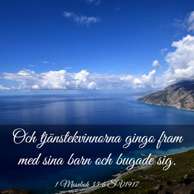 Picture 03 - 1 Mosebok 33:6 SV1917 - Och tjänstekvinnorna gingo fram med sina barn - Bible Verse Picture