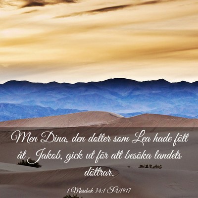 Picture 03 - 1 Mosebok 34:1 SV1917 - Men Dina, den dotter som Lea hade fött åt - Bible Verse Picture