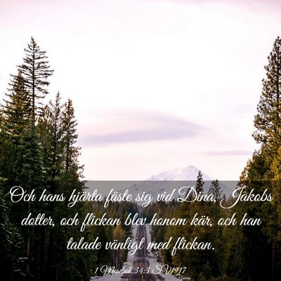 Picture 03 - 1 Mosebok 34:3 SV1917 - Och hans hjärta fäste sig vid Dina, Jakobs - Bible Verse Picture