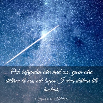 Picture 03 - 1 Mosebok 34:9 SV1917 - Och befrynden eder med oss; given edra döttrar - Bible Verse Picture