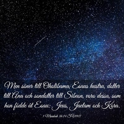 Picture 03 - 1 Mosebok 36:14 SV1917 - Men söner till Oholibama, Esaus hustru, dotter - Bible Verse Picture