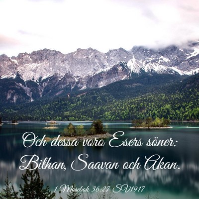 Picture 03 - 1 Mosebok 36:27 SV1917 - Och dessa voro Esers söner: Bilhan, Saavan och - Bible Verse Picture