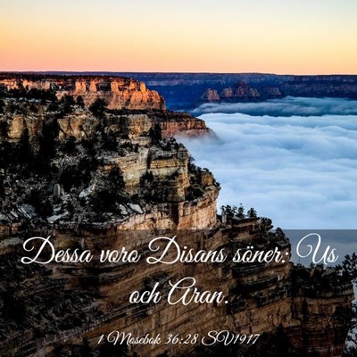 Picture 03 - 1 Mosebok 36:28 SV1917 - Dessa voro Disans söner: Us och - Bible Verse Picture