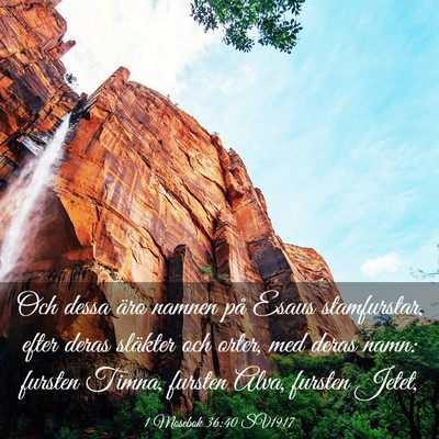 Picture 03 - 1 Mosebok 36:40 SV1917 - Och dessa äro namnen på Esaus stamfurstar, - Bible Verse Picture