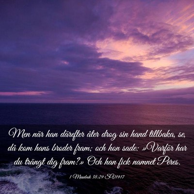 Picture 03 - 1 Mosebok 38:29 SV1917 - Men när han därefter åter drog sin hand - Bible Verse Picture